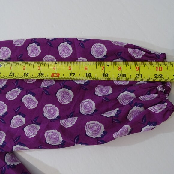 Dokotoo Women Purple Floral Maxi Dress Size M 3/4 Sleeve Loose Fit Tiered - Picture 10 of 12